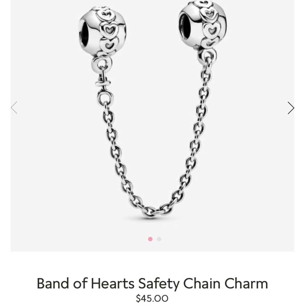 Pandora Band of Hearts Safety Chain Charm